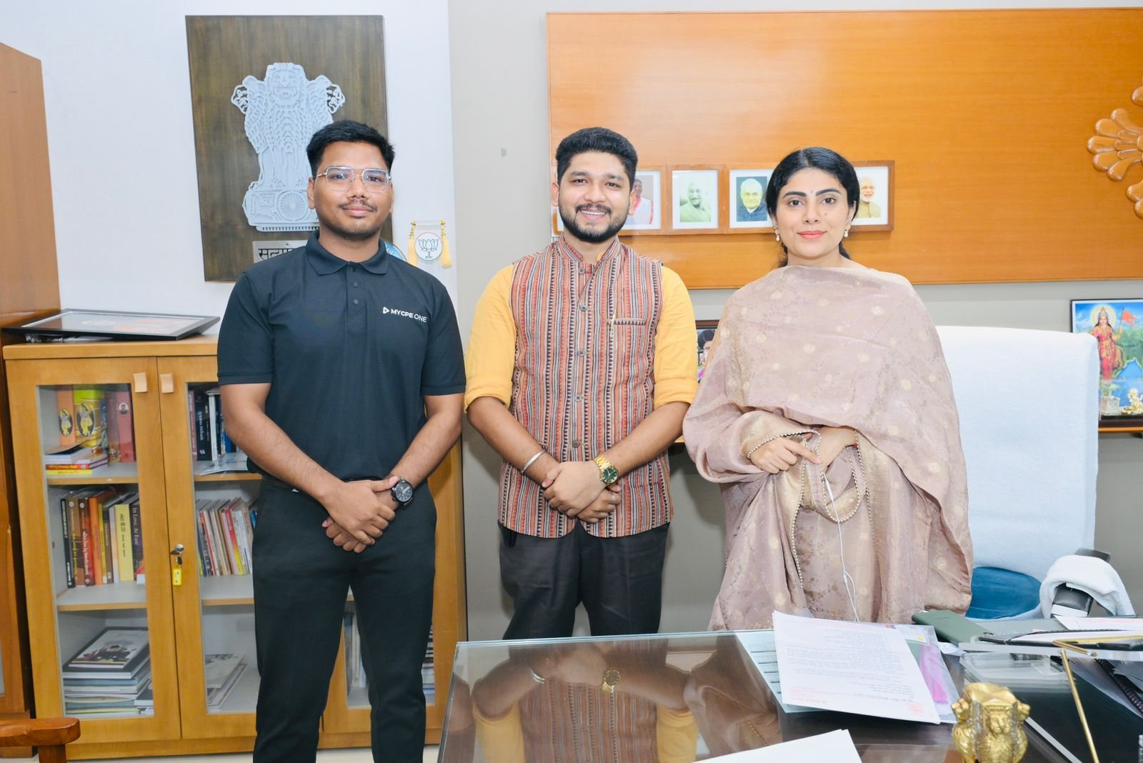 Social Eye Foundation team members at a meeting in a government office.